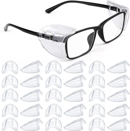 MELASA 15 pares de protectores laterales para lentes de ojos, protectores laterales flexibles para gafas de seguridad, se adaptan a anteojos