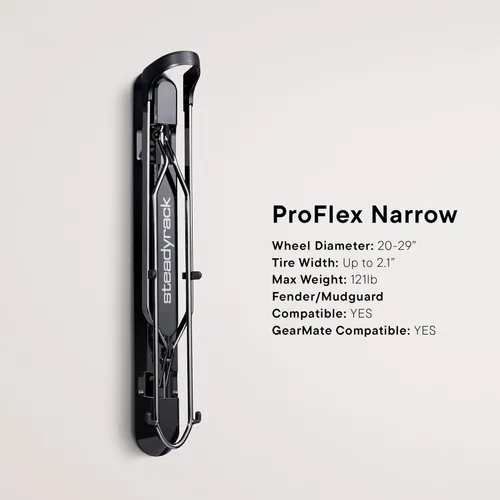 Vista 3 de Steadyrack Portabicicletas para bicicletas de carretera – El almacenamiento vertical de bicicletas original montado en la pared – Se adapta a