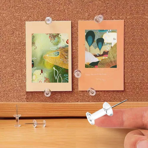 Vista 6 de DEEINN Pasadores de plástico transparente, 200 unidades, tachuelas de punta de acero