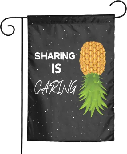 Vista 9 de Bandera de jardín con texto en inglés "If you Know Upside Down Pineapple Funny Swinger" de 12 x 18 pulgadas, pancarta de doble cara para decoración