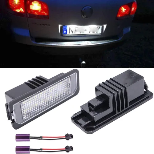 Vista 7 de 2 piezas de luces LED para matrícula con lámparas de número para MK5 GTI MK6 MK7 Golf 5 Golf 6 Golf 7 New Beetle Passat CC Rabbit Eos Phaeton Polo