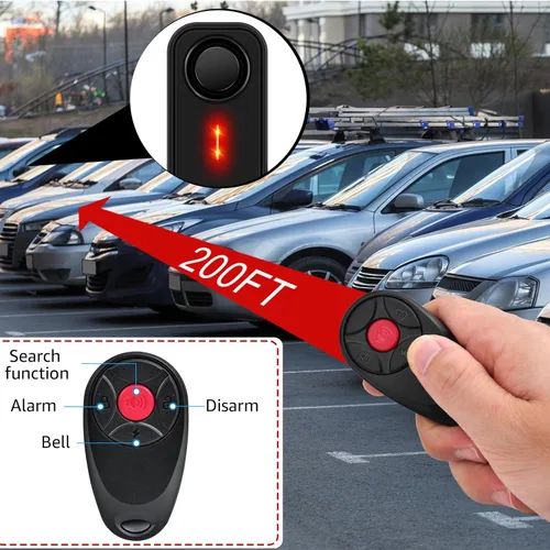 Vista 4 de Sistema de alarma de bicicleta antirrobo, alarma de bicicleta de 113 dB, alarmas de movimiento para bicicleta eléctrica, motocicleta, scooter