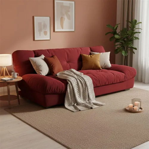 Vista 18 de Sofá futón extraíble resistente a desgarros, sofá futón convertible estilo moderno y simple con respaldo acolchado para sala de estar, apartamento