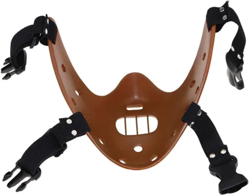 Vista 5 de Kuberas Máscara de Hannibal Lecter El silencio de los corderos, máscara de resina horrible asesino mata máscara de Halloween Cosplay máscara