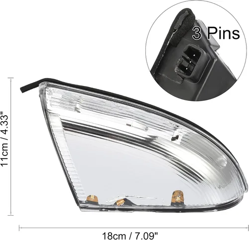 Vista 3 de X AUTOHAUX 1 par de luces de señal de giro de espejo delantero izquierdo lado derecho lado del pasajero para Dodge para Ram 1500 2009-2013 2500
