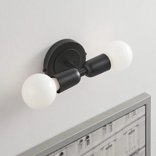 Vista 2 de BRIGHTTIA Luna Duo - Aplique de pared de 2 luces, accesorio moderno de mediados de siglo para pared y techo, lámpara Edison minimalista para pasillo
