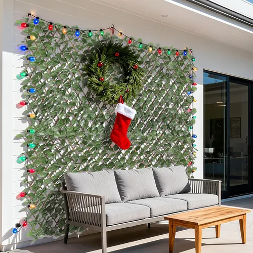 Vista 7 de Windscreen4less 2 piezas de hojas de hiedra artificiales expandibles para valla de privacidad para exteriores, interiores, patio, balcón