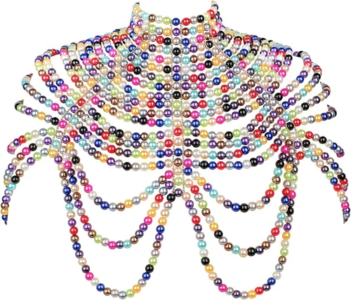 Sujetador de cadena de cuerpo de perlas para mujer, sexy, bikini, cadena de hombro, collar de cadena para el cuerpo, cadena de moda, espectáculo de