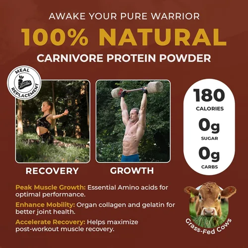 Vista 3 de PaleoPro Carnivore Complete (Ancient Cacao) Proteína pasturada y sin jaulas, sebo de res alimentado con pasto, órganos de carne Sin azúcar, soja
