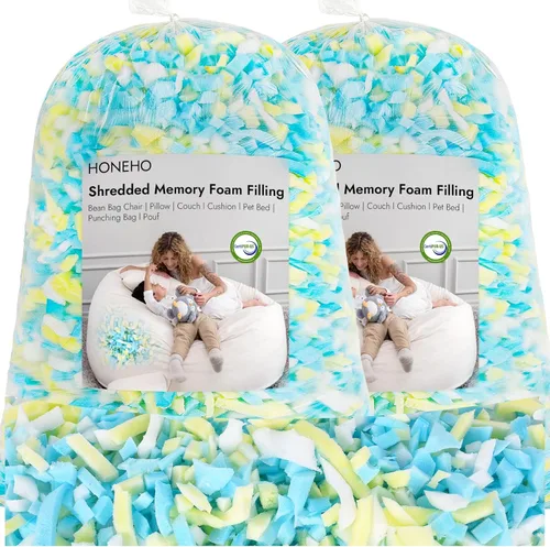 Vista 32 de Relleno de Espuma Viscoelástica Triturada de 5 Libras para Puf, Partículas de Gel Añadidas Cómodo y Suave, Muy Adecuado para Rellenar Pufs