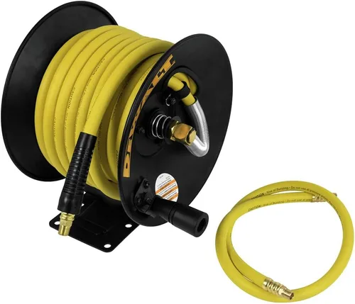 Vista 2 de DEWALT DXCM024-0348 - Carrete de manguera manual de 3/8 pulgadas x 50 pies con manguera de goma, color amarillo