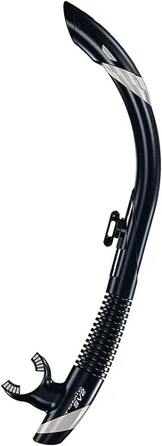 Vista 3 de ATOMIC AQUATICS SV2 - Snorkel de buceo flexible de alto rendimiento con parte superior semiseca, boquilla de silicona doble y soporte de desconexión