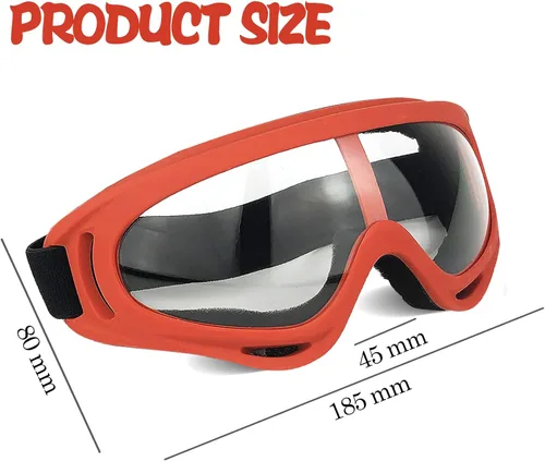 Vista 3 de Paquete de 2 gafas protectoras, gafas de seguridad, gafas de motocicleta con bandanas, compatibles con Nerf Game Battle para niños (rojo y azul)