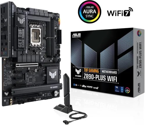 Vista 7 de ASUS TUF Gaming Z890-PLUS WiFi Z890 LGA 1851 ATX Placa base, Intel® Core™ Ultra Series 2 Ready, Intel® Core™ Ultra Series 2 Ready, AI avanzado listo