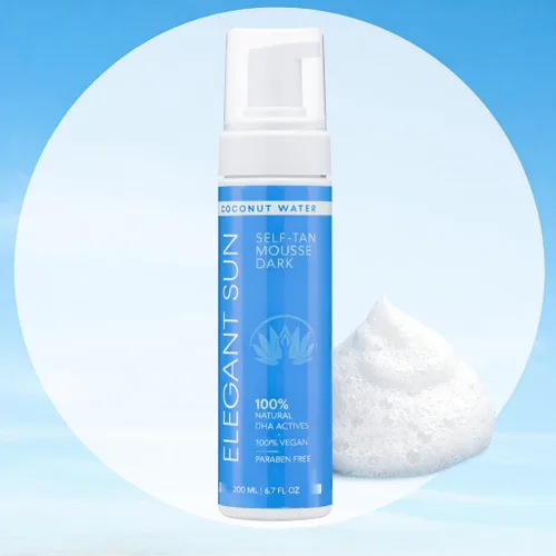 Vista 2 de Mousse autobronceador con manopla autobronceadora, mousse bronceadora de agua de coco, espuma bronceadora falsa sin sol, bronceador impecable sin