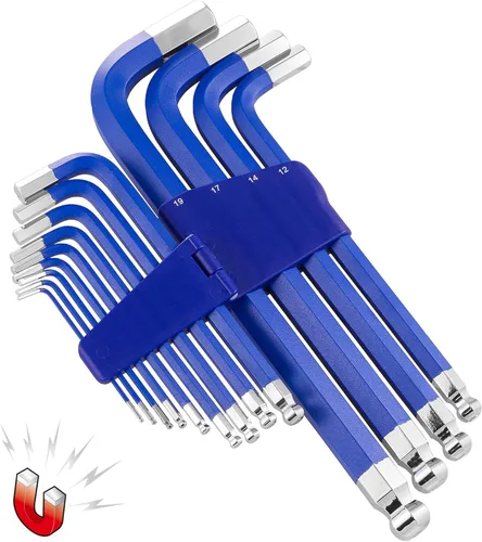 Vista 7 de Powerbuilt Llave hexagonal magnética de punto largo SAE de 13 piezas, llave hexagonal Allen, 5/64 "- 3/4" - 941641