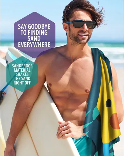 Vista 7 de VENTURE 4TH Toalla de playa de microfibra: secado rápido, compacta, sin arena, absorbente, a prueba de arena y ligera, perfecta para camping, playa