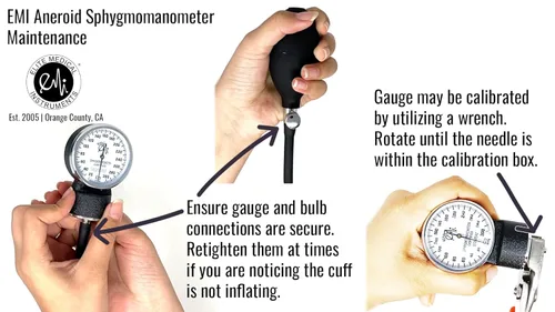 Vista 5 de Tensiómetro aneroide manual para presión arterial de pulsera EMI LARGE con funda, 1