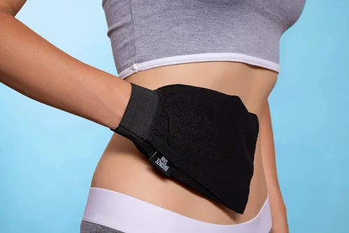 Vista 4 de Kit de accesorios autobronceadores bronceadores de bronce, incluye manopla autobronceadora, guante exfoliante removedor de bronceado, aplicador