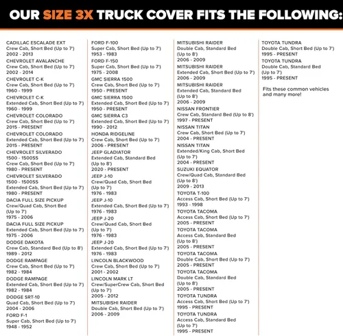 Vista 3 de Budge Duro - Funda para camioneta de 3 capas con protección UV, resistente al agua y al polvo para exteriores, compatible con camionetas de cabina