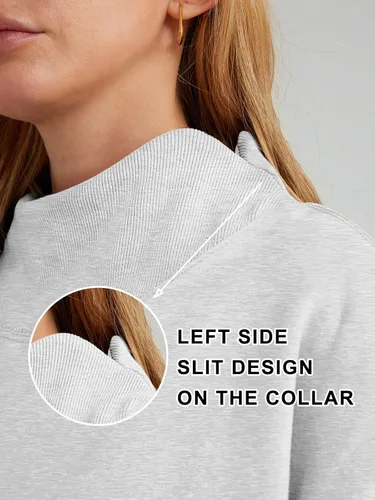 Vista 6 de Trendy Queen - Sudaderas de gran tamaño para mujer, cuello alto, manga larga, sudaderas con capucha para otoño, ropa 2024