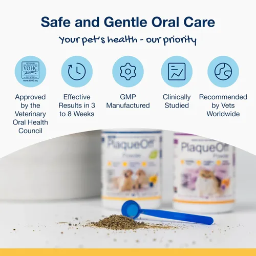 Vista 2 de Proden PlaqueOff Powder 14.82 oz - Suplemento natural para el cuidado dental para perros y gatos, reduce la placa y el sarro, refresca el aliento