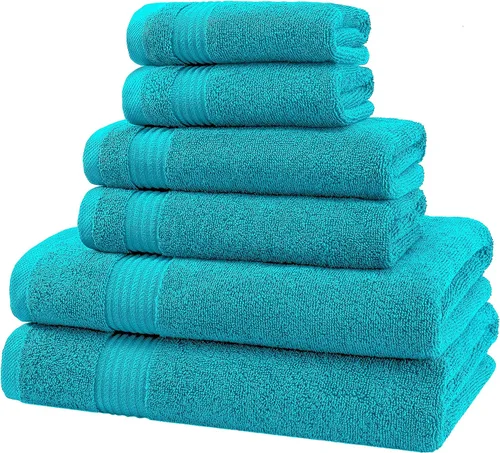 Vista 5 de Juego de toallas American Veteran Towel, de lujo, 6 piezas de algodón 100 % turco para máxima suavidad y absorción, para hotel y spa