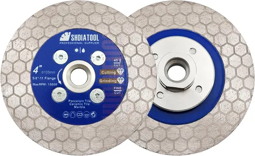 Vista 15 de SHDIATOOL Hoja de sierra de diamante de 4 pulgadas, rueda de disco de molienda de corte de azulejos de 4.134 in para piedra artificial de granito