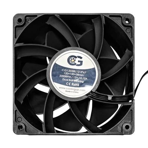 Vista 9 de Coolerguys Ventilador IP67 impermeable 12vDC (alta velocidad, 0.984x0.394 in)