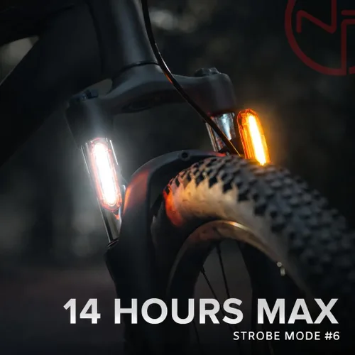 Vista 2 de Super Bright Rear Bike Light - Red & White Back LED - USB-C Rechargeable 14hr Max - Best Safety Flashing Lights - Visible for Night Riding, Adults