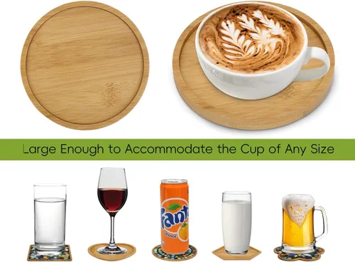 Vista 6 de Lanyani 6 bases de mosaico de madera, sustratos de varias formas para manualidades de mosaico, base de posavasos de azulejos de mosaico..