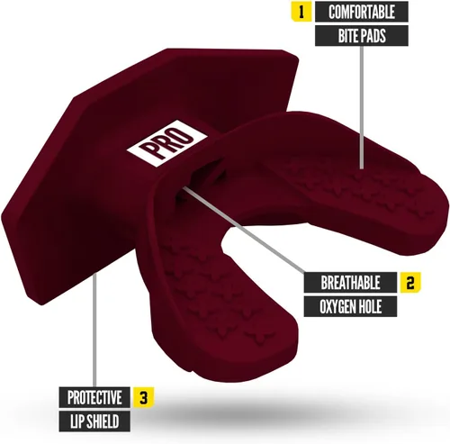 Vista 93 de Nxtrnd One Protector Bucal de Fútbol Americano, Correa Incluida, Se Adapta a Adultos y Jóvenes (Negro)