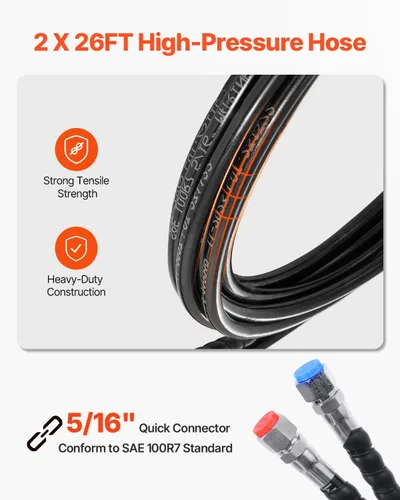 Vista 5 de VEVOR Hydraulic Outboard Steering Kit, 90/150/300HP Helm Pump Marine Boat Hydraulic Steering System, 13.5 inch Steering Wheel with 10–26 ft
