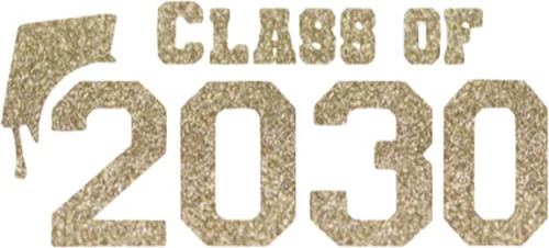 Vista 13 de Class of 2030 Iron On Decal, Graduation Shirt Transfer, Graduate Tshirt Patch, DIY Crafts, Graduation Cap, Pick Size and Color, Iron-On Almost Black