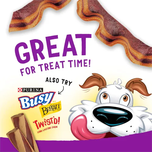 Vista 4 de Purina Beggin' Tiras con golosinas de carne real para perros, con sabor a tocino y mantequilla de maní, (paquete de 2) bolsas de 26 onzas