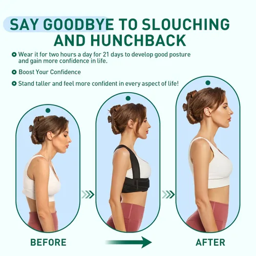 Vista 3 de WNIEYO Corrector de postura para mujeres, corrector de postura de espalda para la zorra del cuello, soporte de espalda para hombres y mujeres