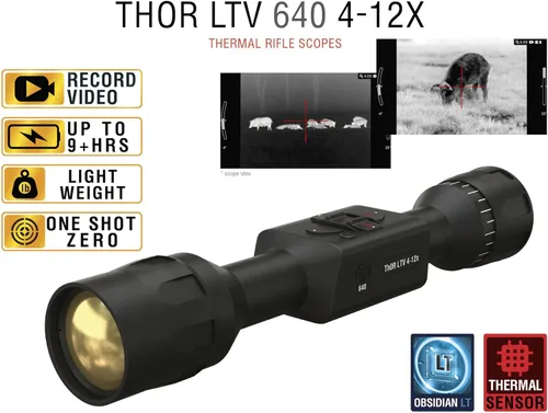 Vista 13 de Mira térmica ultraligera ATN Thor LTV. Los Thor LTV son miras térmicas premium para caza que utilizan visión térmica avanzada. Miras térmicas