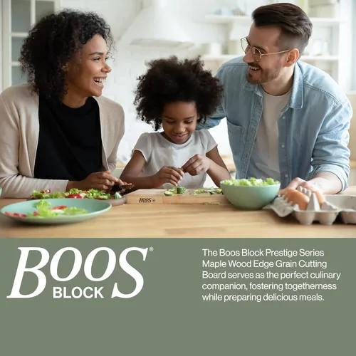 Vista 6 de John Boos Prestige Series Tabla de Cortar Rectangular de Madera de Arce 16"x10" – 1.25 pulgadas de grosor, bloque de carnicero reversible de 6