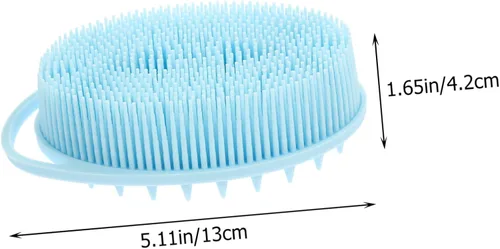 Vista 2 de Shower Brush with Soft Silicone Bristles for Deep Cleansing and Sensory Training Dual Sided Body Scrubber for Gentle Exfoliation and Massage