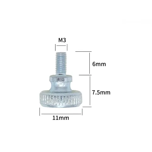 Vista 2 de 50 piezas de tornillos de pulgar de cabeza moleteada plana totalmente roscados, pernos, sujetadores, tornillos de pulgar roscados con perillas