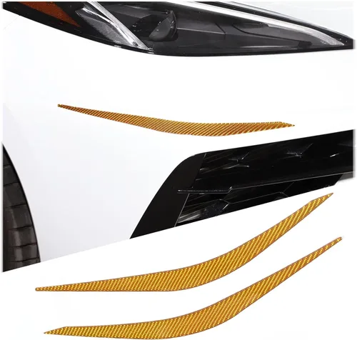 Vista 8 de Kit de decoración de cubierta de palas delanteras, calcomanías exteriores para parachoques delantero, calcomanías de fibra de carbono, accesorios