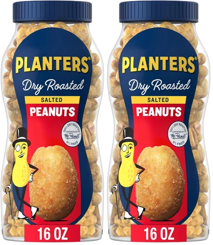 Vista 17 de PLANTERS Cacahuetes tostados secos, proteína a base de plantas, ligeramente salado, aperitivo de maní, tarro de 16 onzas