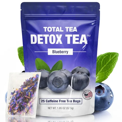 Vista 10 de Total Tea Té de desintoxicación para una ayuda saludable al peso - Sin cafeína - Té de hierbas con manzanilla, hibisco, raíz de jengibre