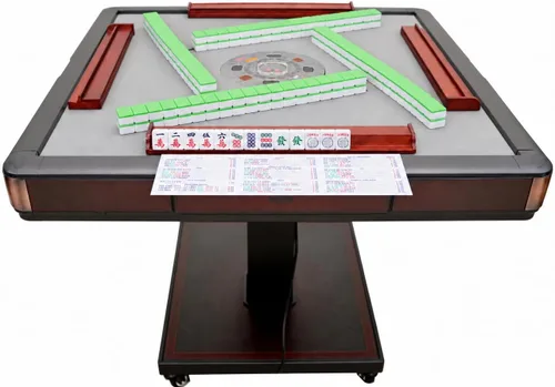 Vista 11 de Mesa Mahjong automática ultrafina con estilo de montaña rusa plegable en color blanco, azulejos de estilo americano de 1.41 pulgadas (1.417 in)