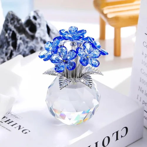 Vista 4 de Regalo de flores de cristal azul Forget Me Not Flower Gifts