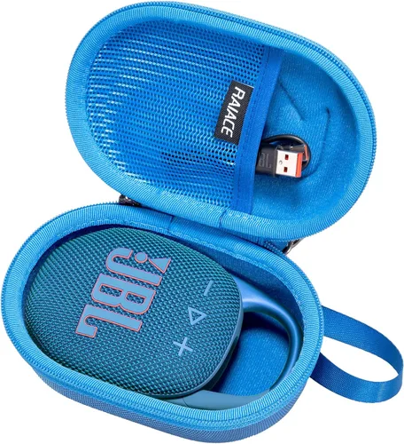 RAIACE Estuche rígido de almacenamiento de viaje compatible con altavoz portátil JBL Clip 5/Clip 4, bolsa de transporte protectora con bolsillo de