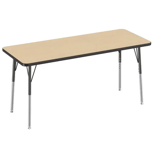 Vista 56 de FDP - Mesa rectangular para actividades escolares y de oficina (24 x 36 pulgadas), patas estándar con deslizadores giratorios, altura ajustable