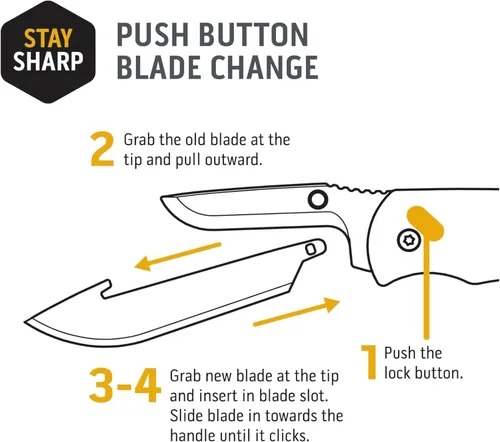 Vista 2 de OUTDOOR EDGE Paquete combinado de 12 cuchillas reemplazables de 3 pulgadas - 2 puntos de caída, 2 dentados de punto de caída, 2 verticales, 2