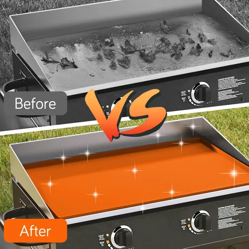 Vista 2 de Wohbay Alfombrilla de silicona de grado alimenticio de 28 pulgadas para superficie de plancha, accesorios de parrilla Blackstone, protector