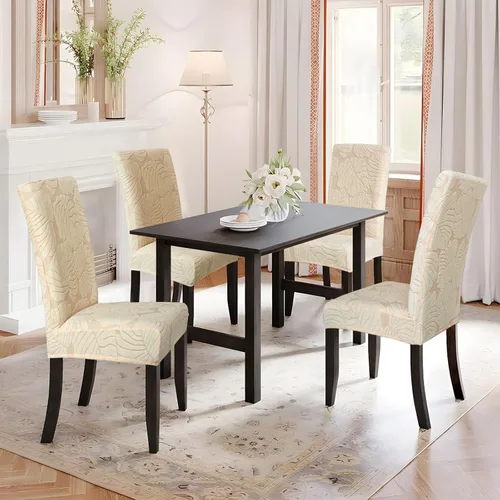 Vista 2 de Juego de 6 fundas para sillas de comedor, fundas elásticas de spandex para sillas de cocina, protectores extraíbles y lavables para sillas